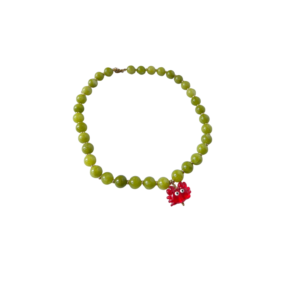 Baby crab green necklace