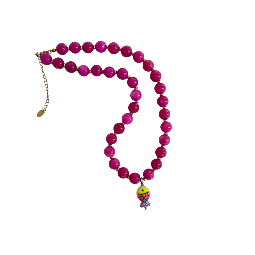 Pez fucsia neckclace