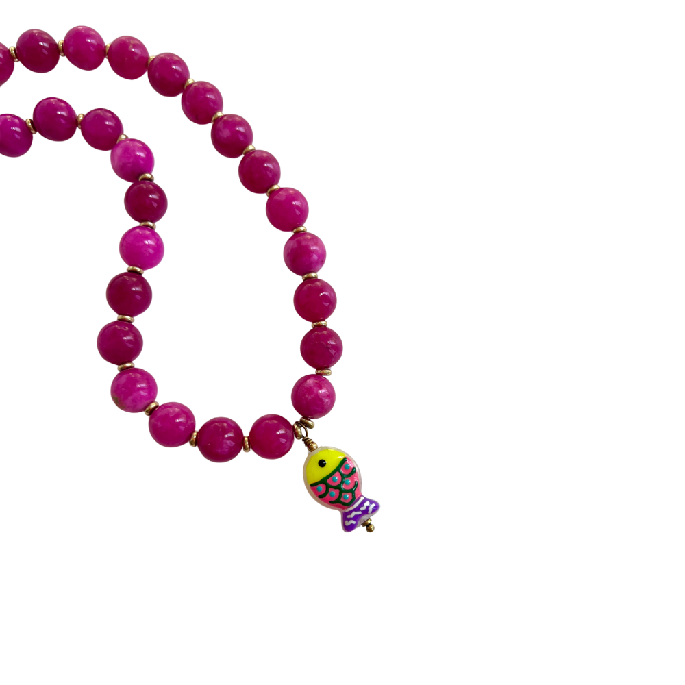 Pez fucsia neckclace