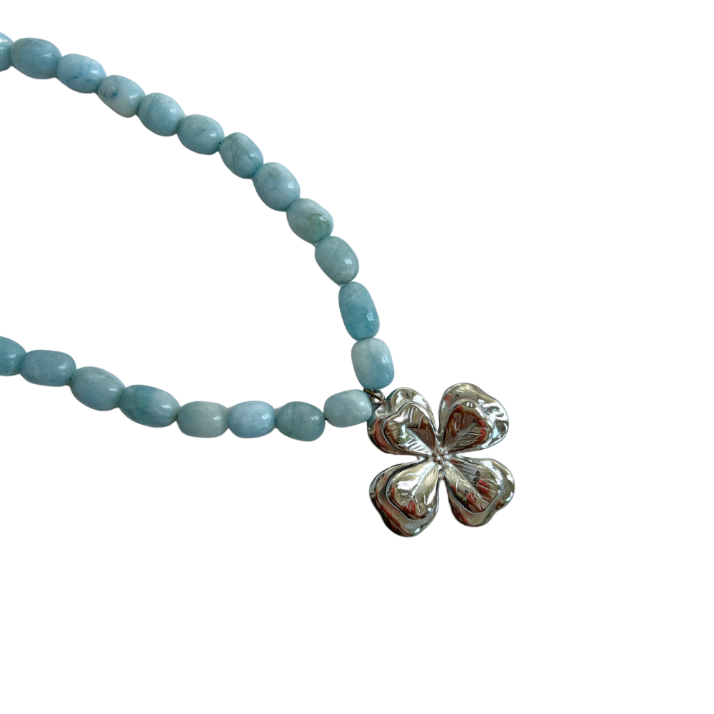 Aguamarina silver necklace