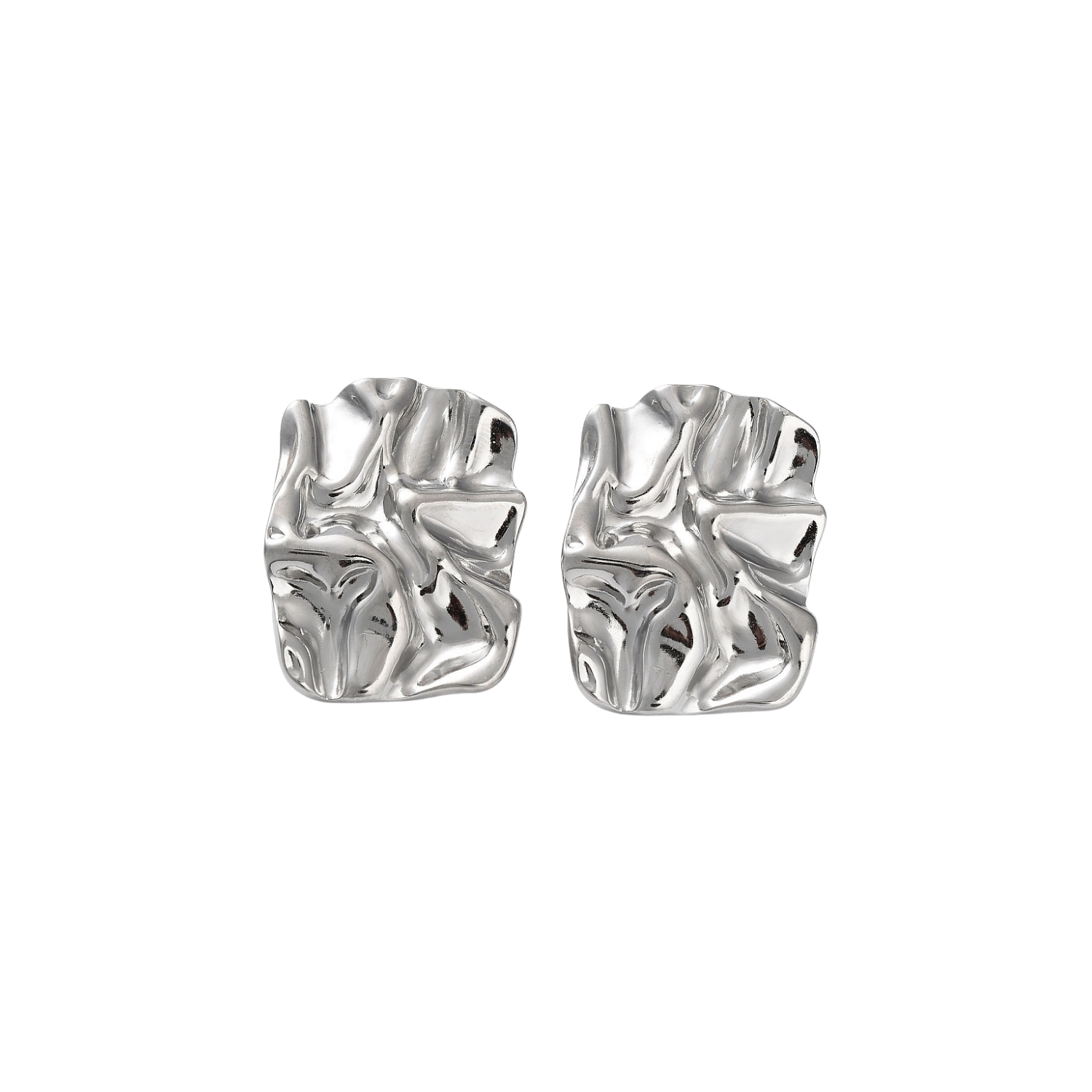 Rectangulo silver earrings