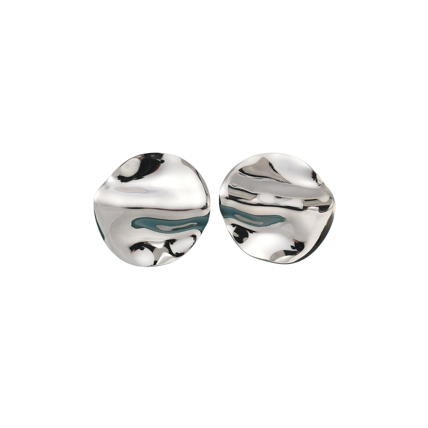 Circle silver earrings