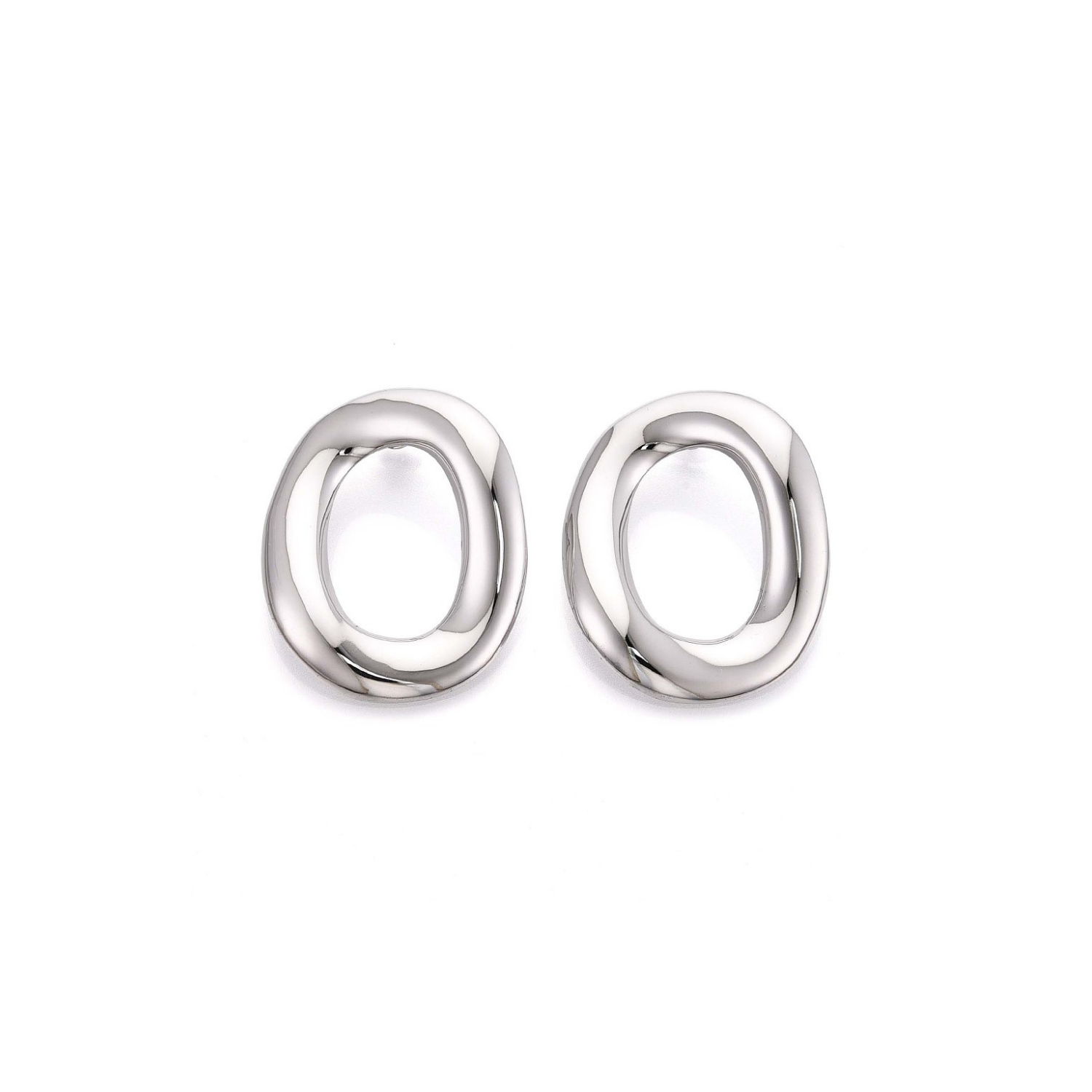 Donut silver earrings