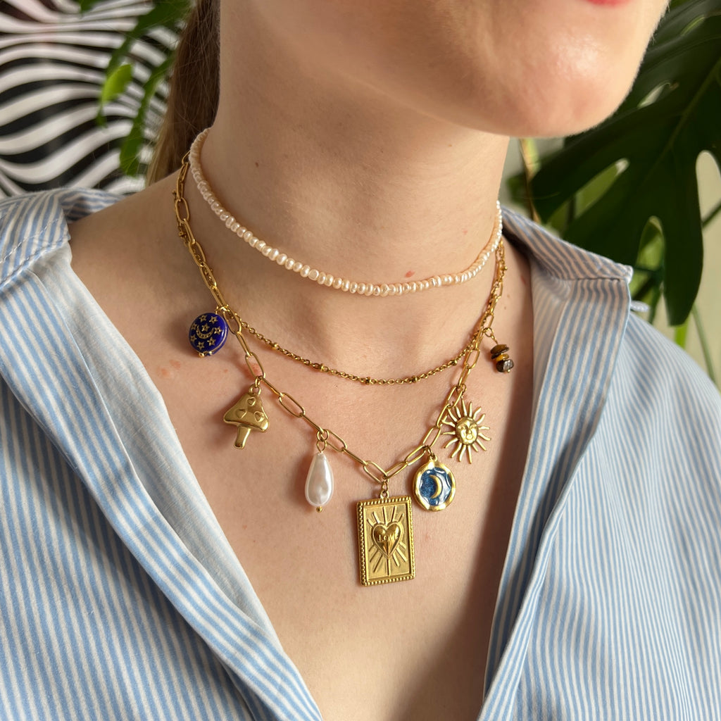 Blue moon necklace