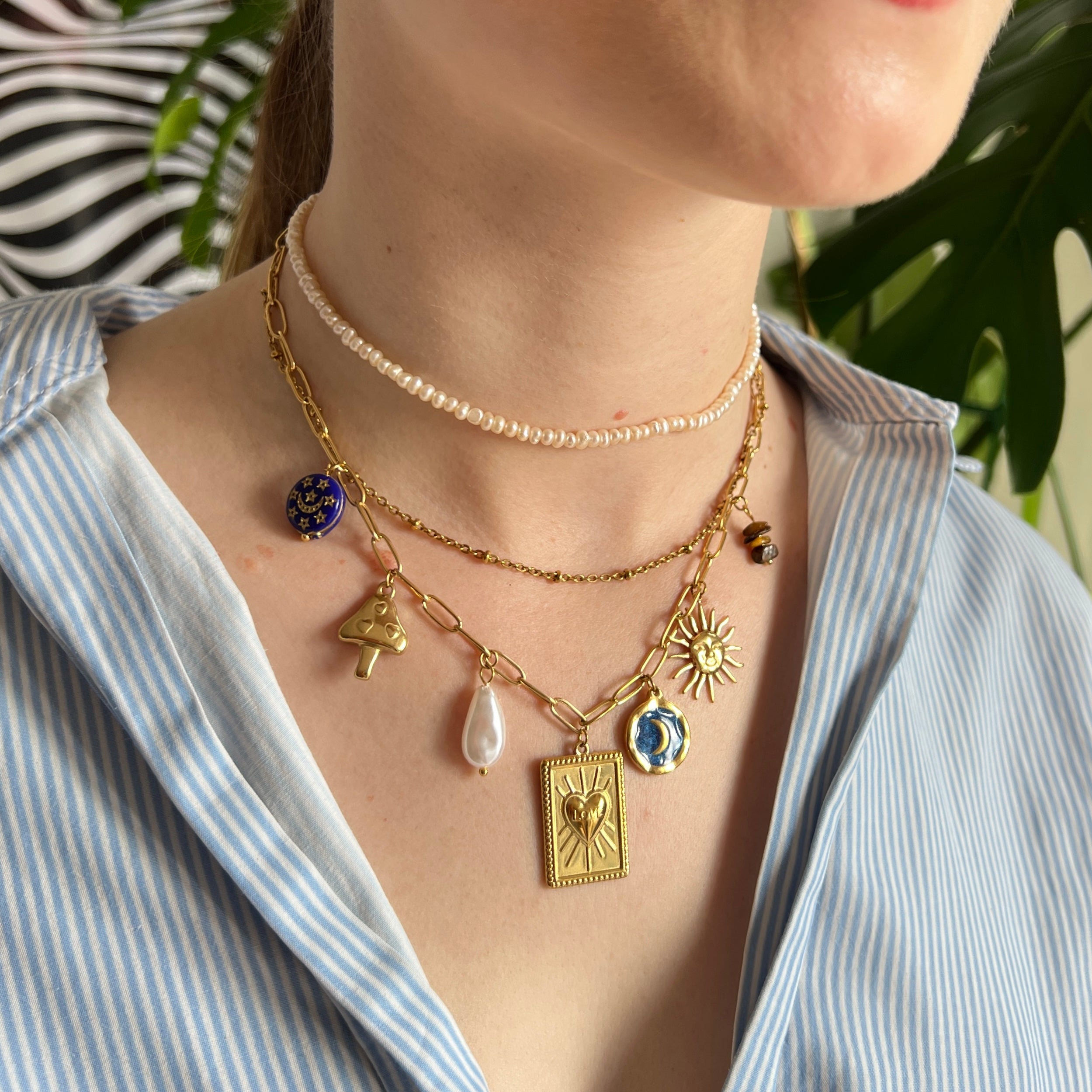Blue moon necklace