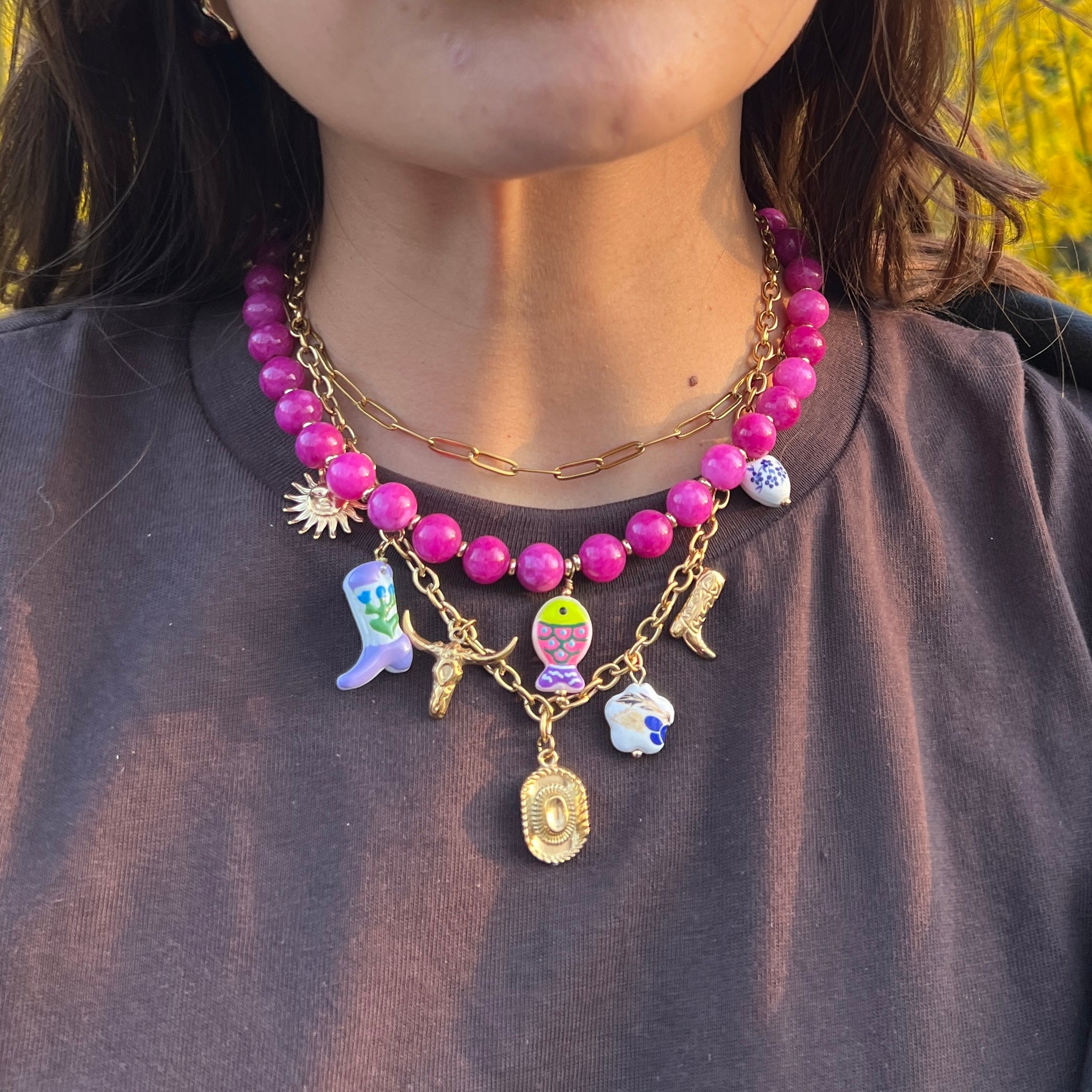 Cow girl necklace