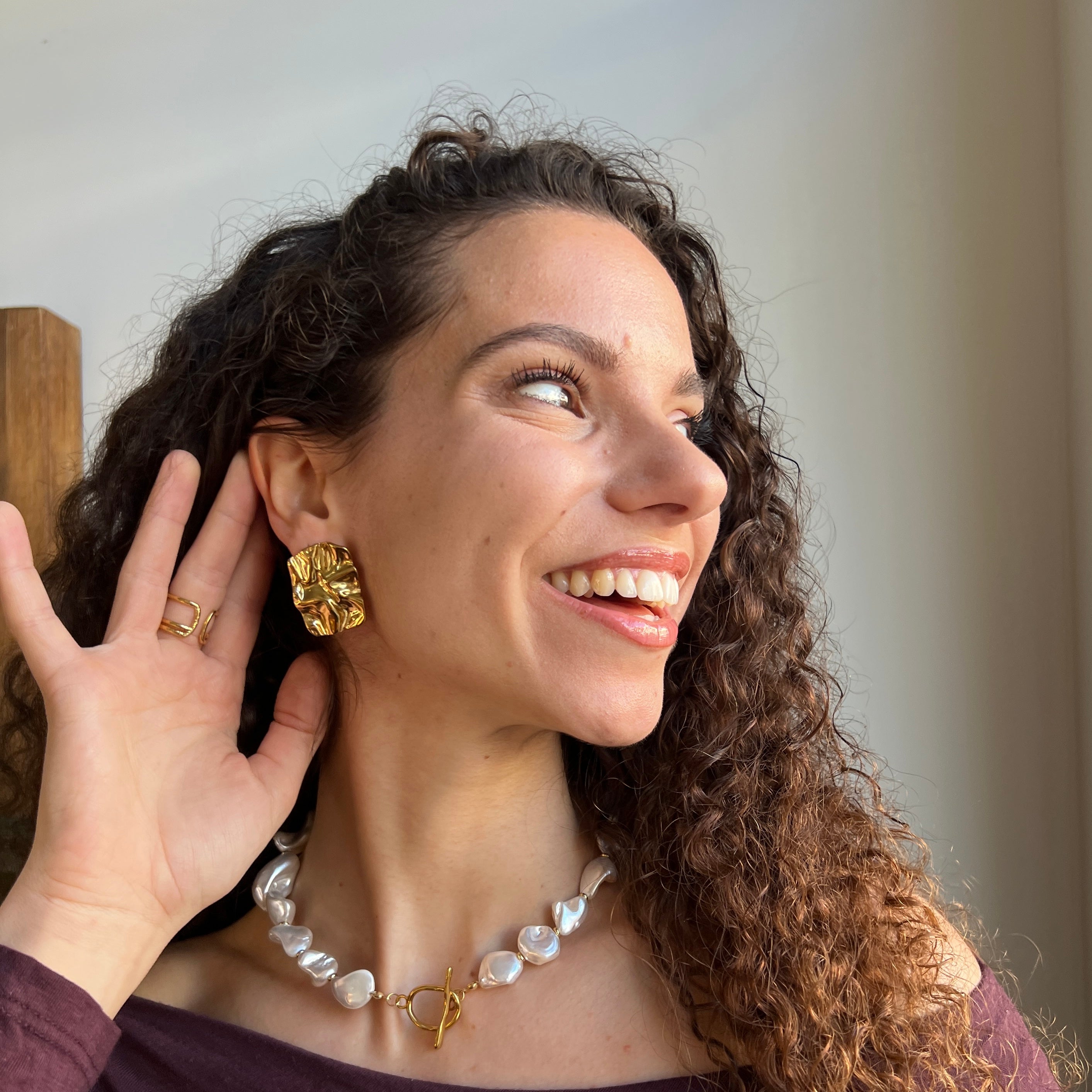 Rectangulo golden earrings