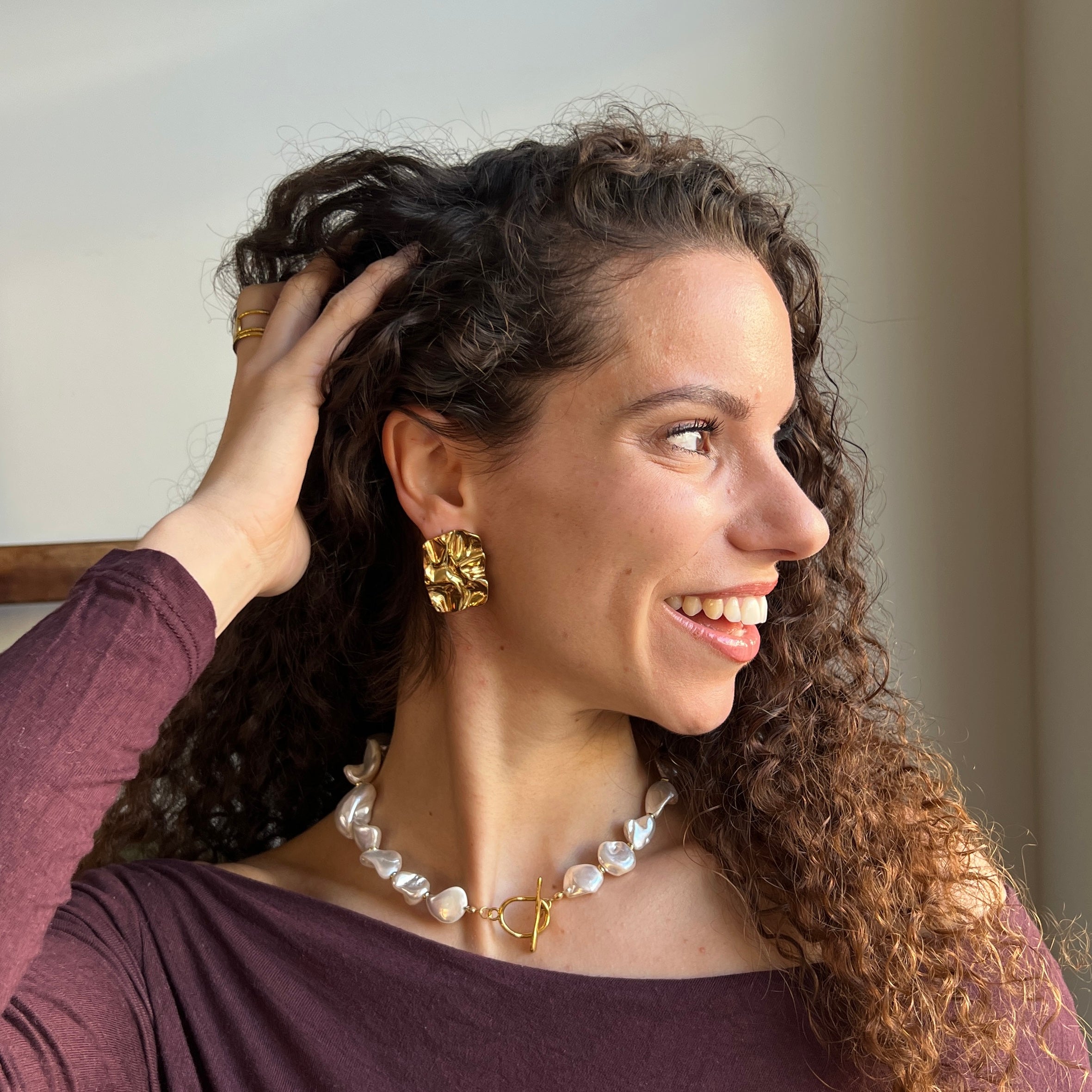 Rectangulo golden earrings